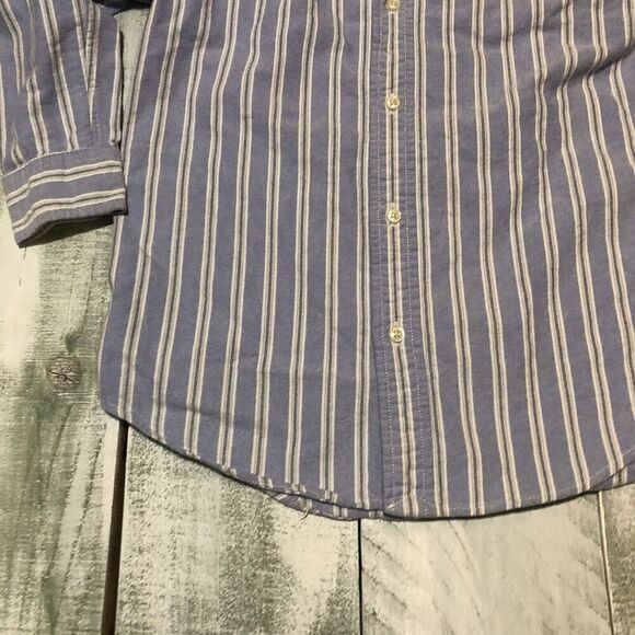 Polo Ralph Lauren Boy's size 7 button down Striped Shirt Blue Long Sleeve - Picture 5 of 11